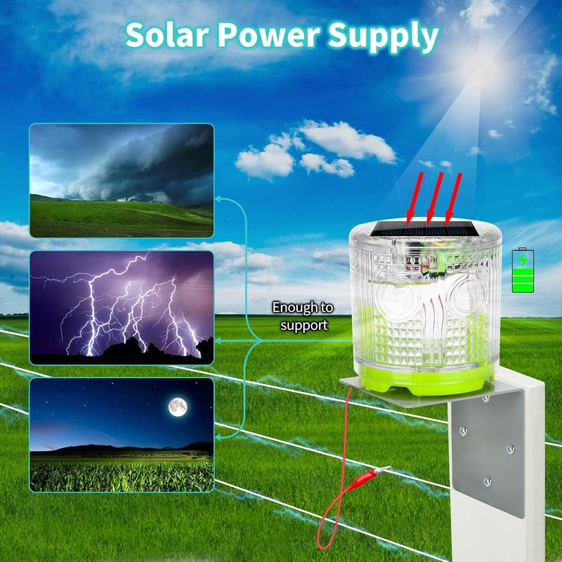 briidea Electric Fence Indicator Light, Solar Fence Alarm with Light Transmission to 1/2 Mile, Ensure The Normal Operation of The Electronic Fence to Prevent The Invasion of Wild Animals - Image 3